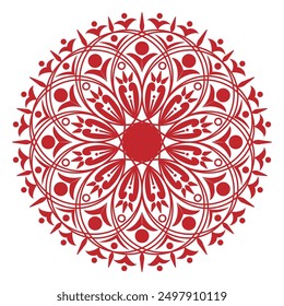 Abstract decorative colorful Outline round ornament. vector mandala design on white background.