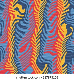 Abstract decorative colorful shift herringbone background. Seamless pattern. Vector.
