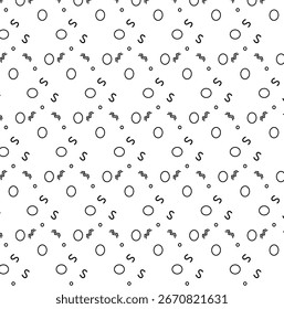 Composición decorativa Abstractas con letras circulares y Elementos simbólicos Ilustración vectorial