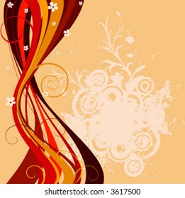 abstract decorative composition with foliage, floral design