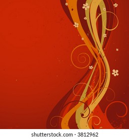 composición decorativa abstracta con follaje, diseño floral