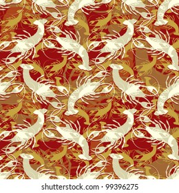 Abstract decorative crayfishes. Seamless pattern. Vector.