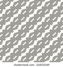 Abstract decorative dashed striped textured geometric seamless pattern. Vector.