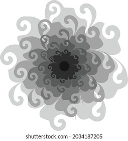Abstract decorative design of a circle with grey color combination