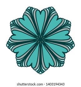 Abstract decorative design element for yoga mat, cover, tapestry. Ornament in circle. Round floral pattern. Indian, turkish, arabic motifs. Bright ethnic arabesque. 