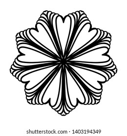 Abstract decorative design element for yoga mat, cover, tapestry. Ornament in circle. Round floral pattern. Indian, turkish, arabic motifs. Bright ethnic arabesque. 