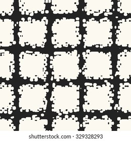 Abstract decorative distressed grid. Seamless pattern.