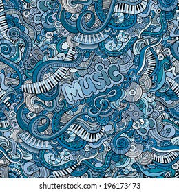 Abstract decorative doodles music seamless pattern