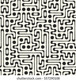 Abstract decorative dotted textured puzzle motif. Seamless pattern.