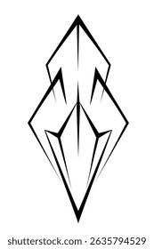 abstract decorative element in black lines, logo, sign; graphic design