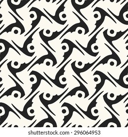 Abstract decorative element and dot. Seamless pattern.
