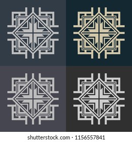 Abstract decorative element in the form of a maze. Labyrinth vector icon.