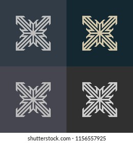 Abstract decorative element in the form of a maze. Labyrinth vector icon.