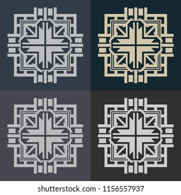 Abstract decorative element in the form of a maze. Labyrinth vector icon.