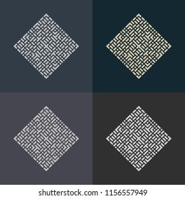 Abstract decorative element in the form of a maze. Labyrinth vector icon.