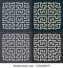 Abstract decorative element in the form of a maze. Labyrinth vector icon.