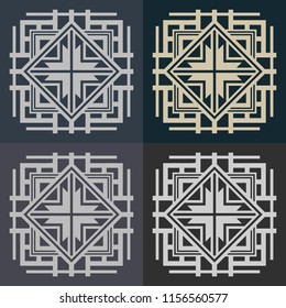Abstract decorative element in the form of a maze. Labyrinth vector icon.