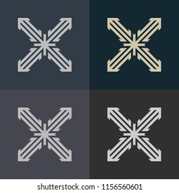 Abstract decorative element in the form of a maze. Labyrinth vector icon.