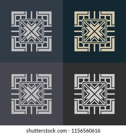 Abstract decorative element in the form of a maze. Labyrinth vector icon.