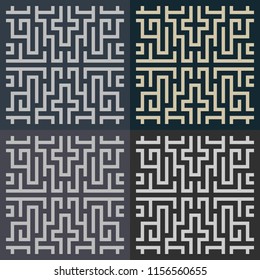Abstract decorative element in the form of a maze. Labyrinth vector icon.