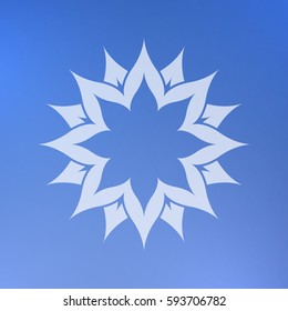 Abstract decorative element on a blue background. Star.