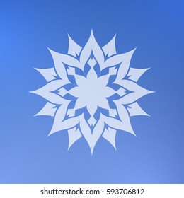 Abstract decorative element on a blue background. Star.