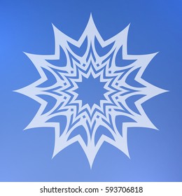 Abstract decorative element on a blue background. Star.