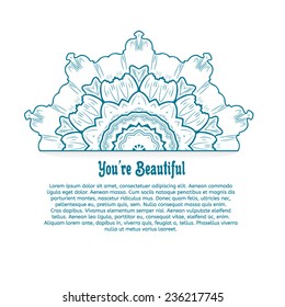 Abstract decorative element in oriental style. Place under your text. Vector