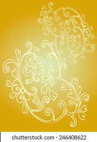 Abstract decorative elements , vector illustration. Floral design , line art.
