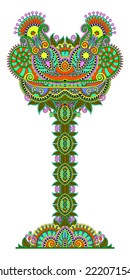 abstract decorative ethnic ornamental floral tree, vector illustration