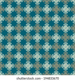 Abstract decorative ethnic seamless pattern. Folk ornament. Geometric background. Fabric, textile design. Endless print texture. Wallpaper - vector 
