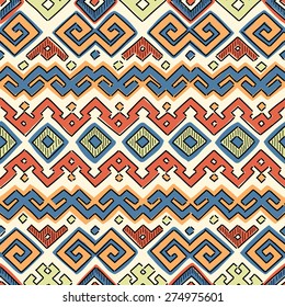 Abstract Decorative Ethnic Seamless Pattern. Tribal Seamless Background.