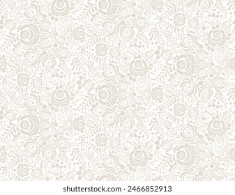 Abstract decorative floral background. seamless pattern in flat modern neutral. Hand drawn isolated rounded shapes. Cut out leaves flowers silhouettes. floral design