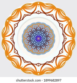 Abstract decorative floral ethnic round ornamental. Vector illustration.
