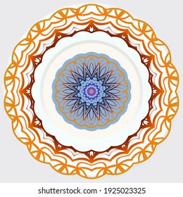 Abstract decorative floral ethnic round ornamental. Vector illustration.