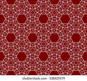 abstract decorative floral geometric ornament. red and silver color. seamless vector illustration. template for wallpaper, invitation, card