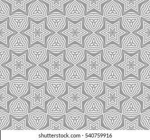 abstract decorative floral geometric ornament. grey and silver color. seamless vector illustration. template for wallpaper, invitation, card