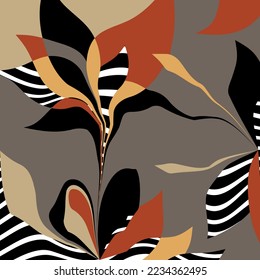 Abstract decorative floral pattern. Vector Illustration.