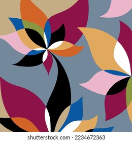 Abstract decorative floral pattern. Vector Illustration.