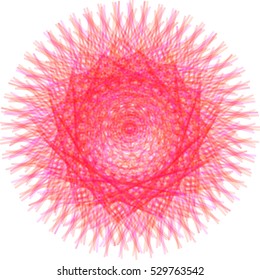 Abstract decorative floral spirograph circular element. Vector shape.