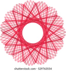 Abstract decorative floral spirograph circular element. Vector shape.