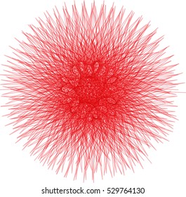Abstract decorative floral spirograph circular element. Vector shape.