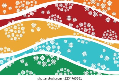 Abstract decorative floral, wavy pattern. Vector Illustration.