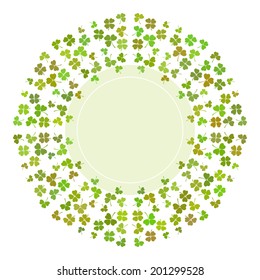 Abstract decorative flower background with clover, shamrocks and place for your text for design
