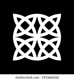 Abstract decorative flower, four star shuriken geometric in flat design monogram illustration