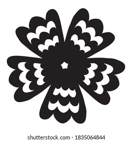 Abstract decorative flower. Isolated on white background. Vector illustration.