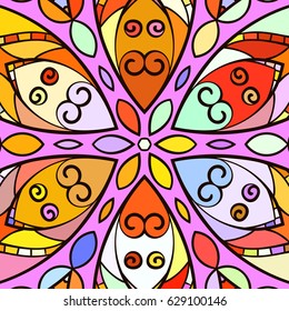 Resumen de fondo floral decorativa multicolor, vector de textura ornamental redonda
