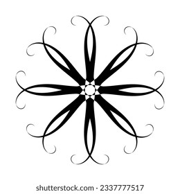 Abstract Decorative Flower Rosette Icon. Floral Element for Design. Vector Art.