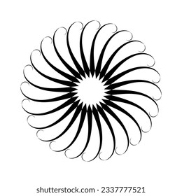 Abstract Decorative Flower Rosette Icon. Rotation Element for Design. Vector Art.