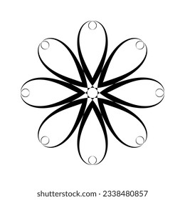 Resumen Icono De Rosette De Flores Decorativas. Elemento floral para el diseño. Arte vector.